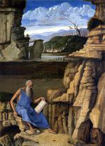 欧洲12-19世纪油画一_BELLINI, Giovanni - 1480-89 - St Jerome Reading in the Countryside